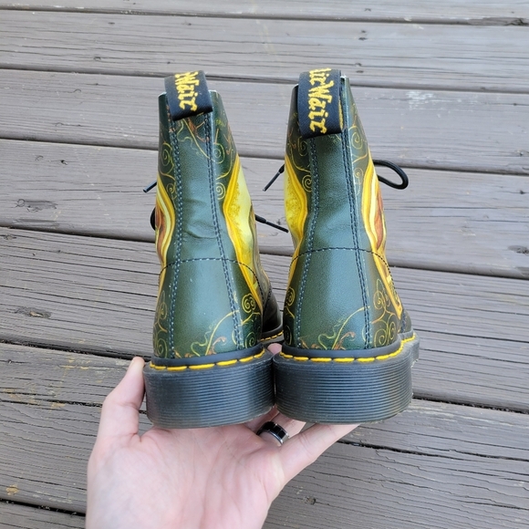 Dr Martens Giovanni Di Paolo Green Leather Museum Collection Combat Boots 9 - Picture 6 of 8